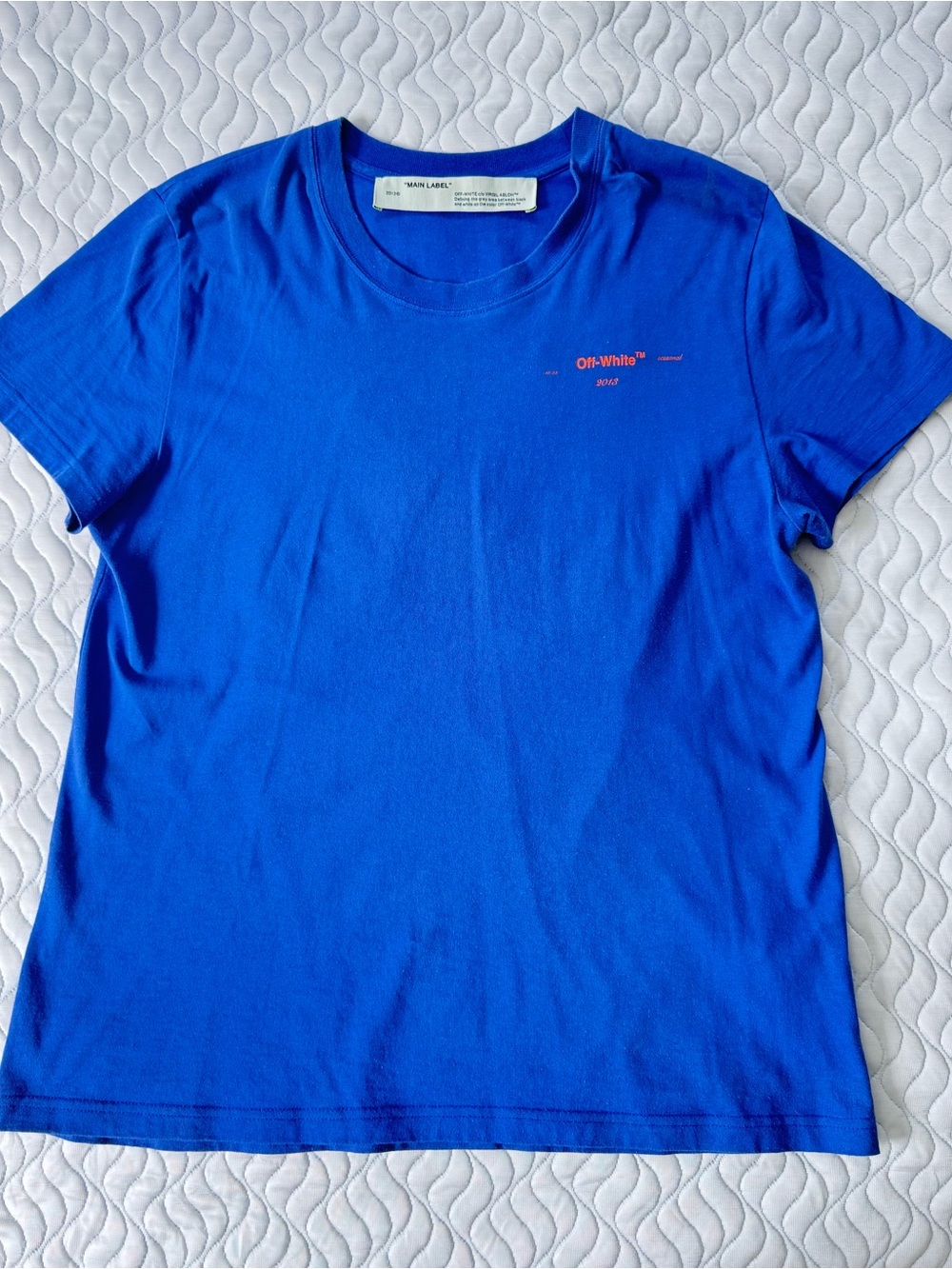 Off-White Women’s M Coral Beaded Embroidered Arrow T-Shirt Blue SS20